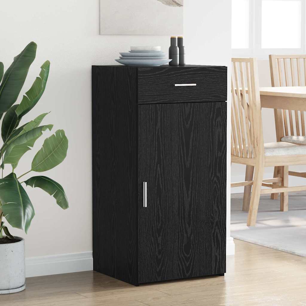 Sideboard Schwarz Eichen-Optik 42.5 x 40 x 93 cm Holzwerkstoff