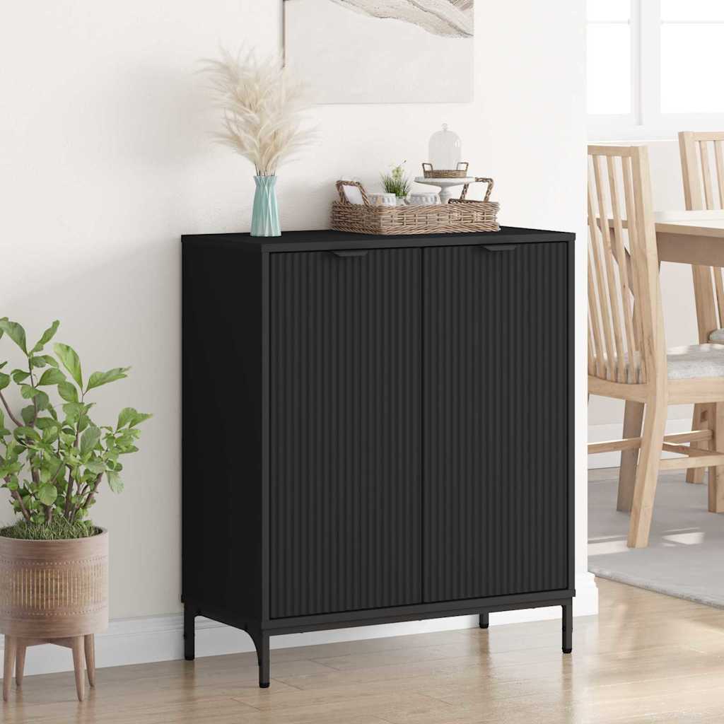 Sideboard Schwarz 69,5 x 33 x 82 cm Holzwerkstoff