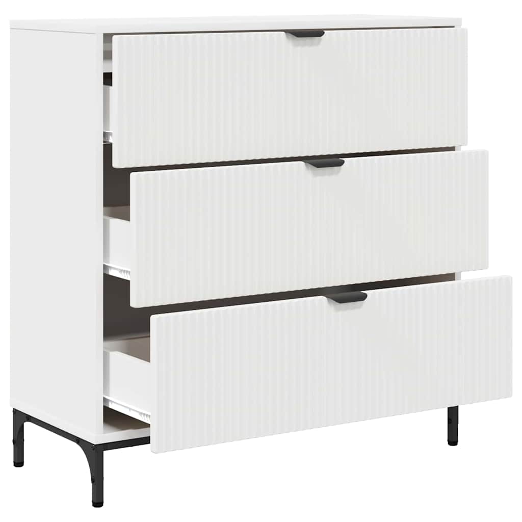 Sideboard mit Schubladen Weiß 79,5 x 33 x 82 cm Holzwerkstoff