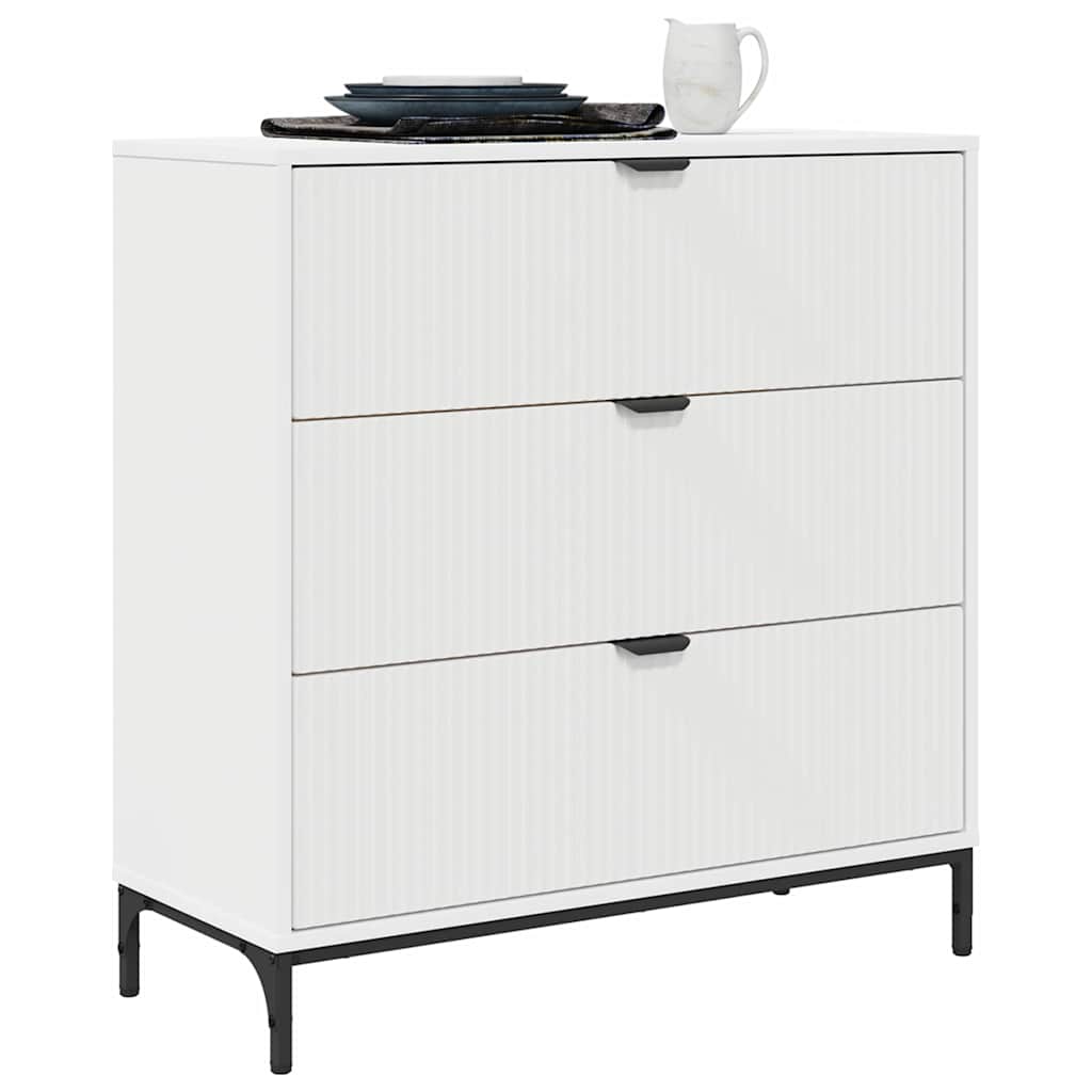 Sideboard mit Schubladen Weiß 79,5 x 33 x 82 cm Holzwerkstoff