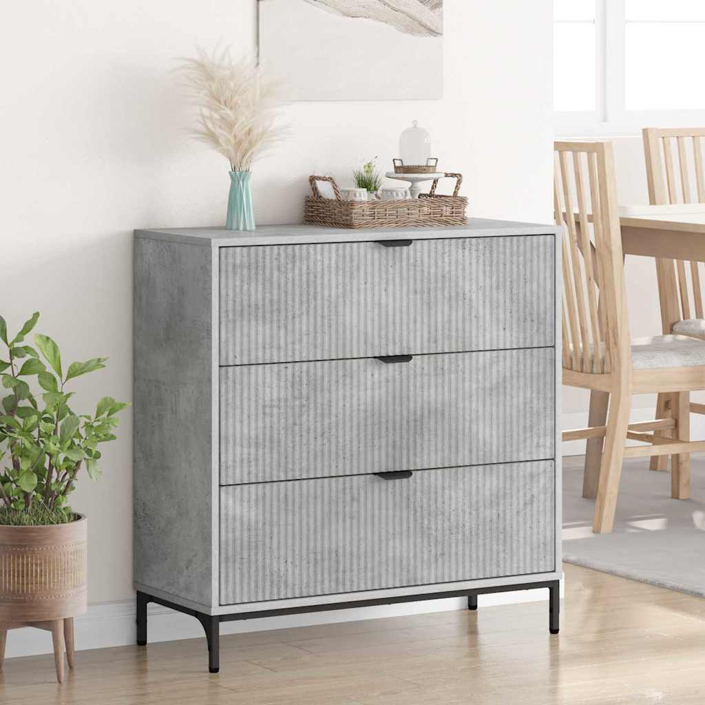 Sideboard Betongrau 79,5 x 33 x 82 cm Holzwerkstoff