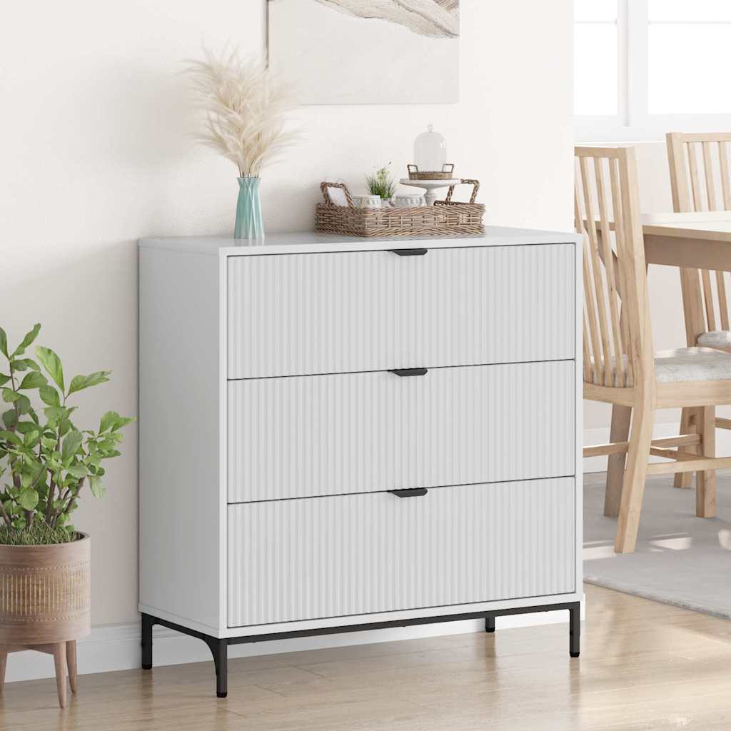 Sideboard Hochglanz-Weiß 79,5 x 33 x 82 cm Holzwerkstoff
