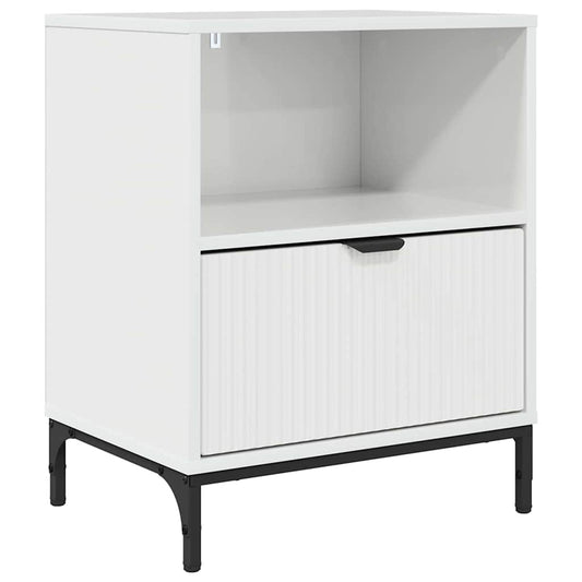 Nachttisch Hochglanz-Weiß 49 x 36 x 61 cm Holzwerkstoff