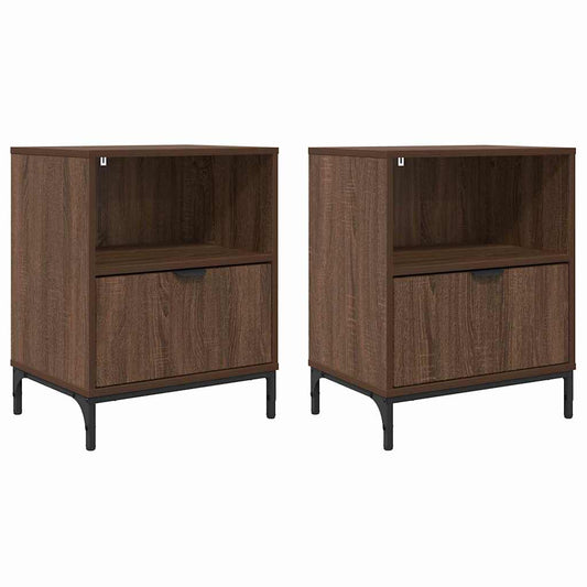 Nachttische 2 pcs Braun Eichen-Optik 49 x 36 x 61 cm