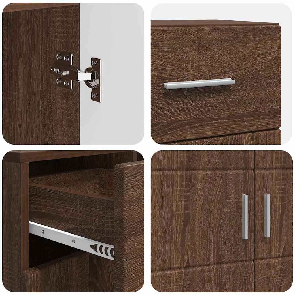 Sideboard Braune Eiche 88.5 x 30.5 x 73 cm Holzwerkstoff