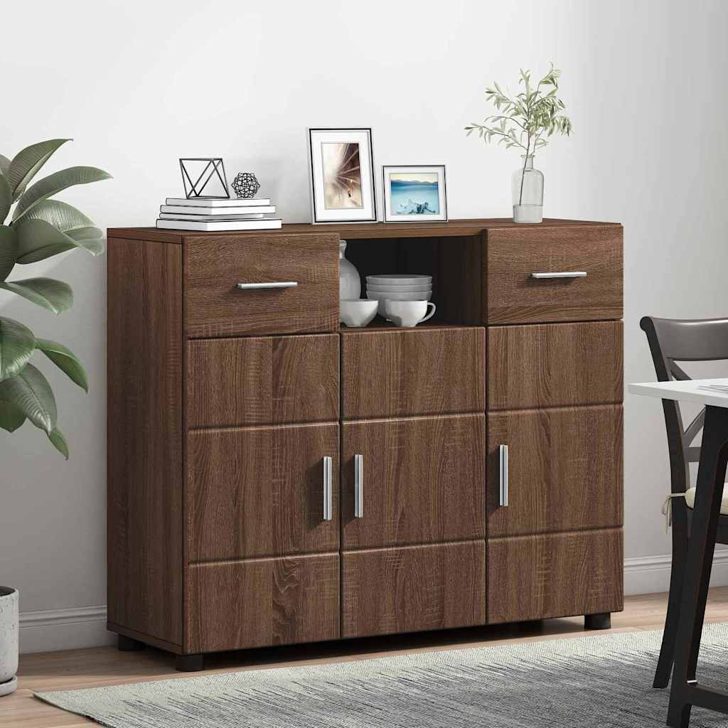 Sideboard Braune Eiche 88.5 x 30.5 x 73 cm Holzwerkstoff
