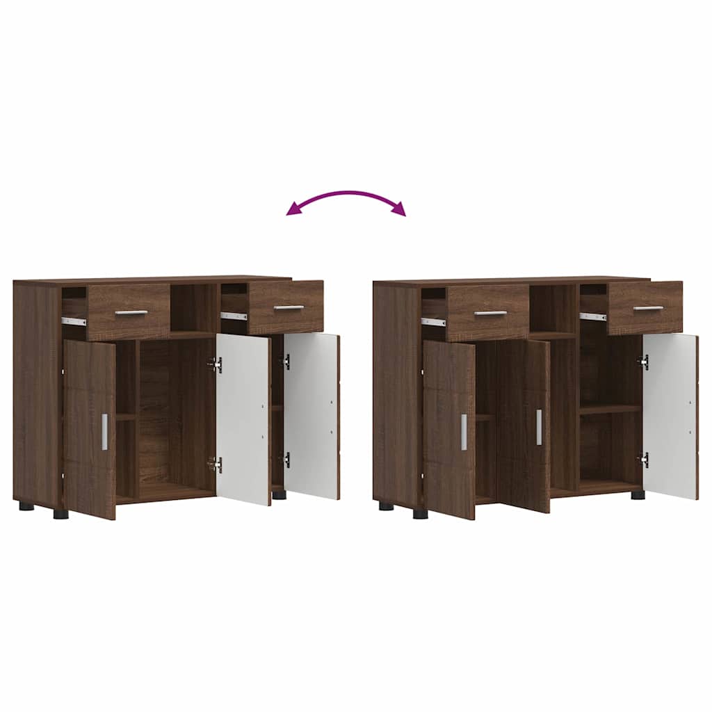Sideboard Braune Eiche 88.5 x 30.5 x 73 cm Holzwerkstoff