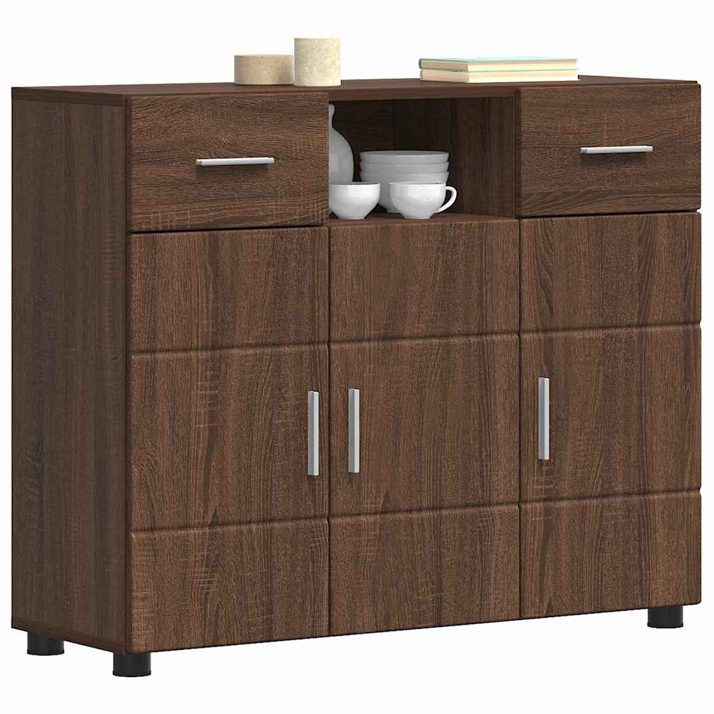 Sideboard Braune Eiche 88.5 x 30.5 x 73 cm Holzwerkstoff