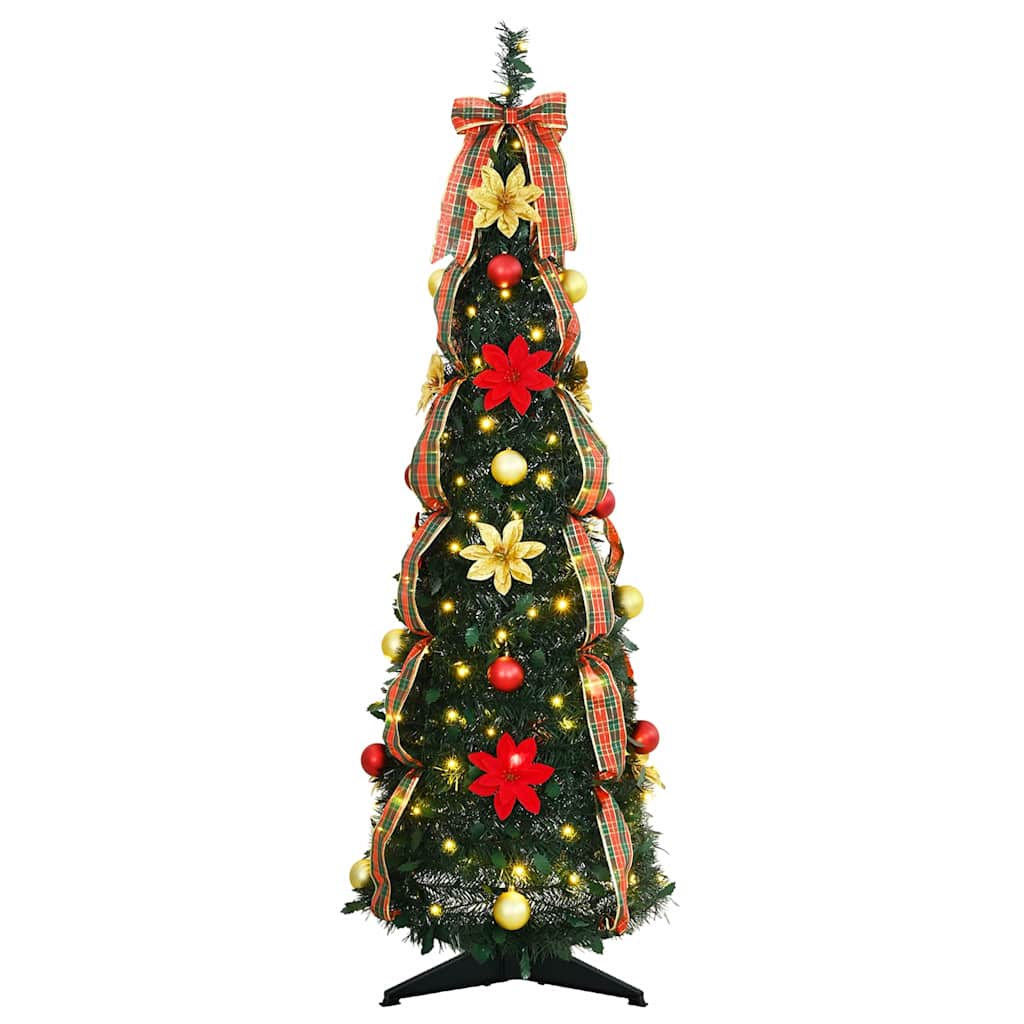 Künstlicher Weihnachtsbaum mit 50 LEDs Grün 120 cm PVC