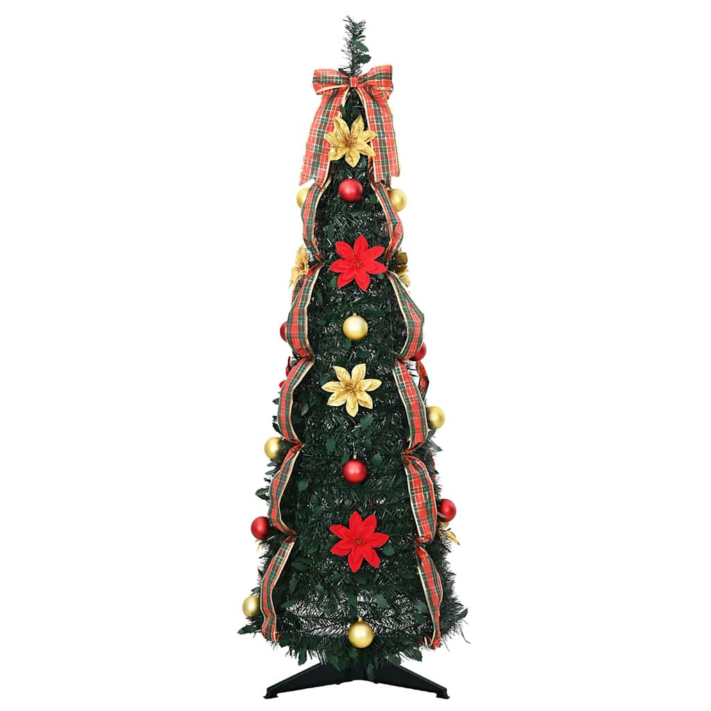 Künstlicher Weihnachtsbaum mit 50 LEDs Grün 120 cm PVC