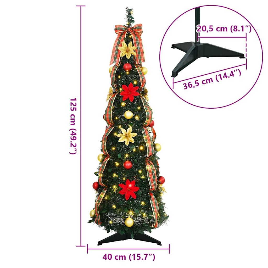 Künstlicher Weihnachtsbaum mit 50 LEDs Grün 120 cm PVC