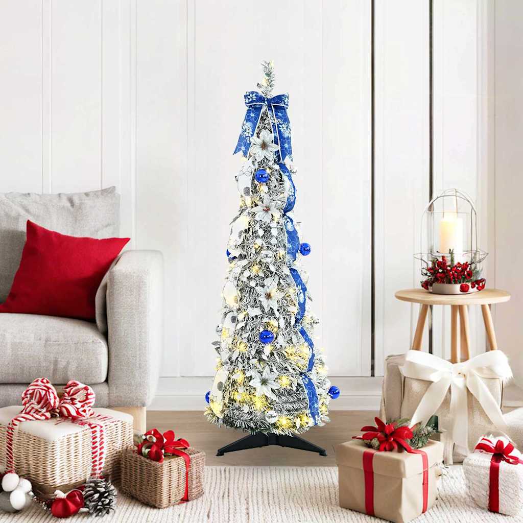 Künstlicher Weihnachtsbaum mit 50 LEDs Grün 120 cm PVC