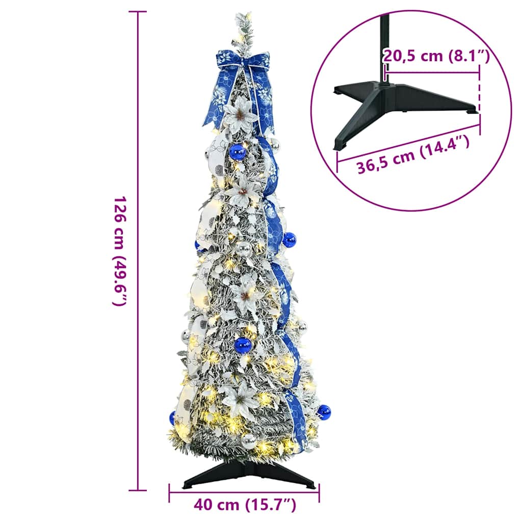 Künstlicher Weihnachtsbaum mit 50 LEDs Grün 120 cm PVC