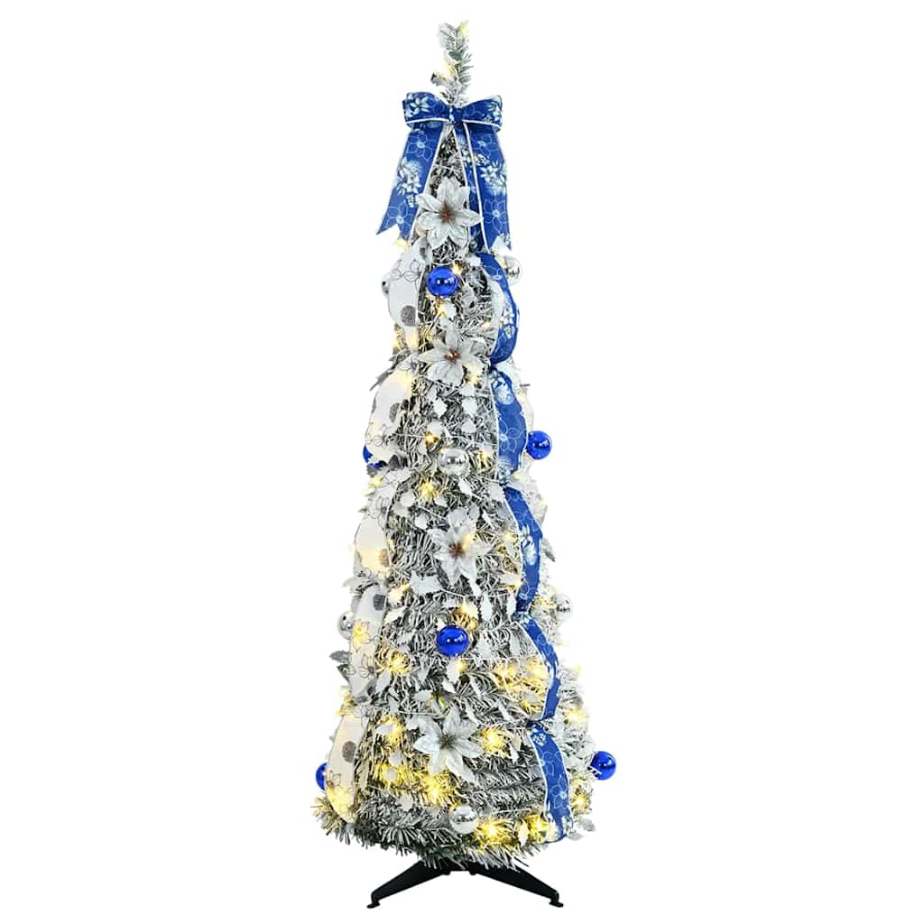 Künstlicher Weihnachtsbaum mit 100 LEDs Grün 150 cm PVC