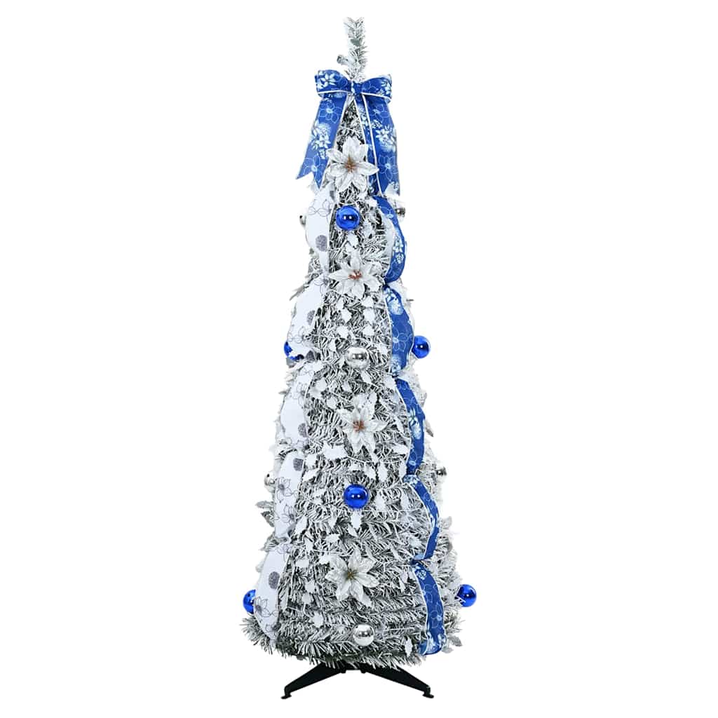 Künstlicher Weihnachtsbaum mit 100 LEDs Grün 150 cm PVC