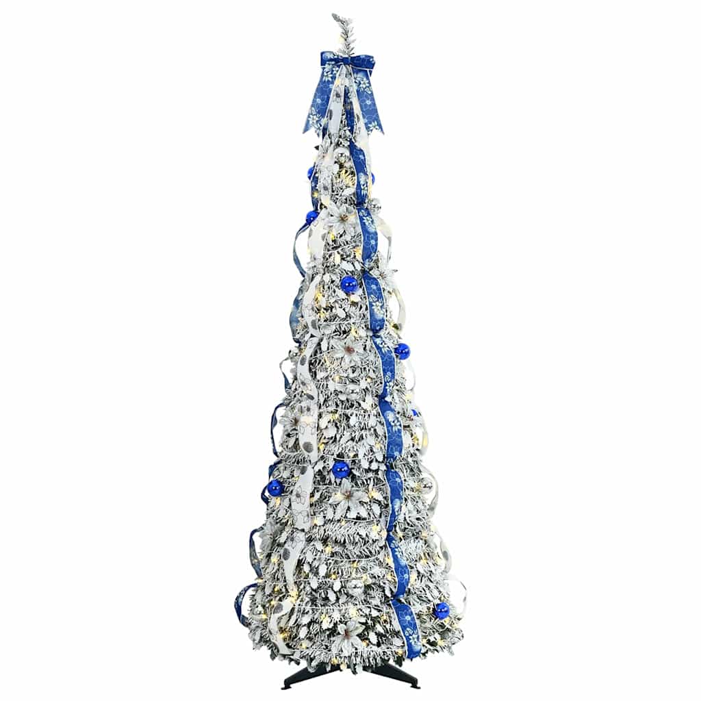 Künstlicher Weihnachtsbaum mit 200 LEDs Grün 210 cm PVC