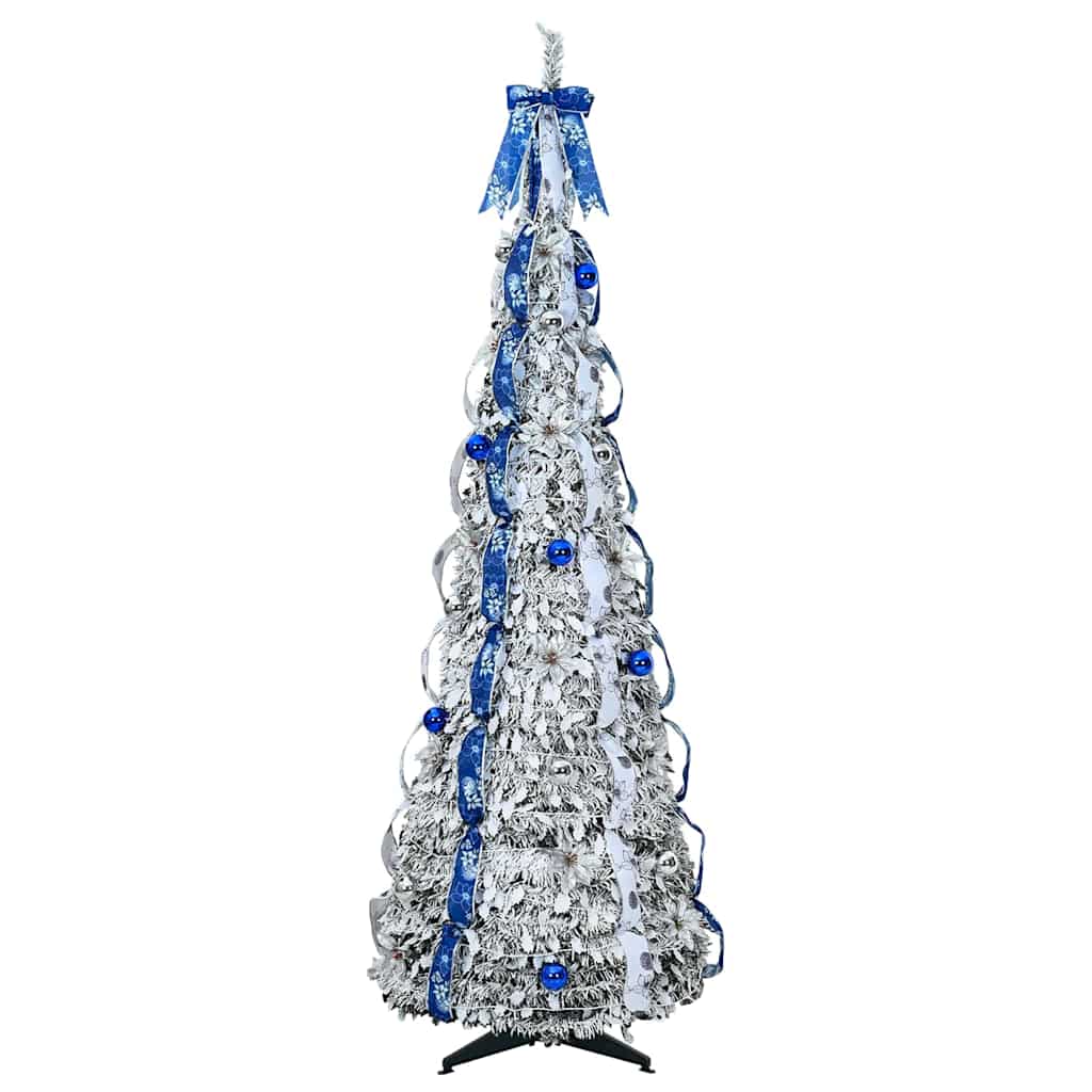 Künstlicher Weihnachtsbaum mit 200 LEDs Grün 210 cm PVC