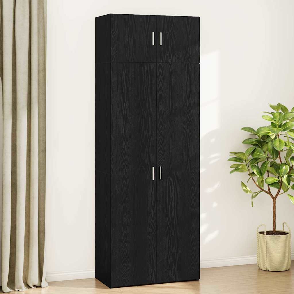 Badschrank Schwarze Eiche 80 x 41 x 225 cm Holzwerkstoff
