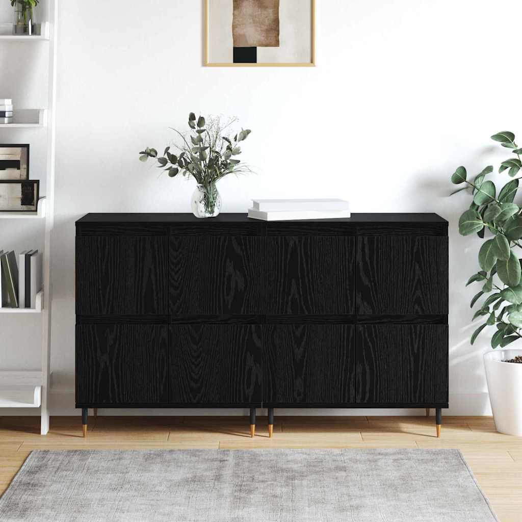 Sideboards 2 pcs Schwarze Eiche 120 x 35 x 70 cm Holzwerkstoff