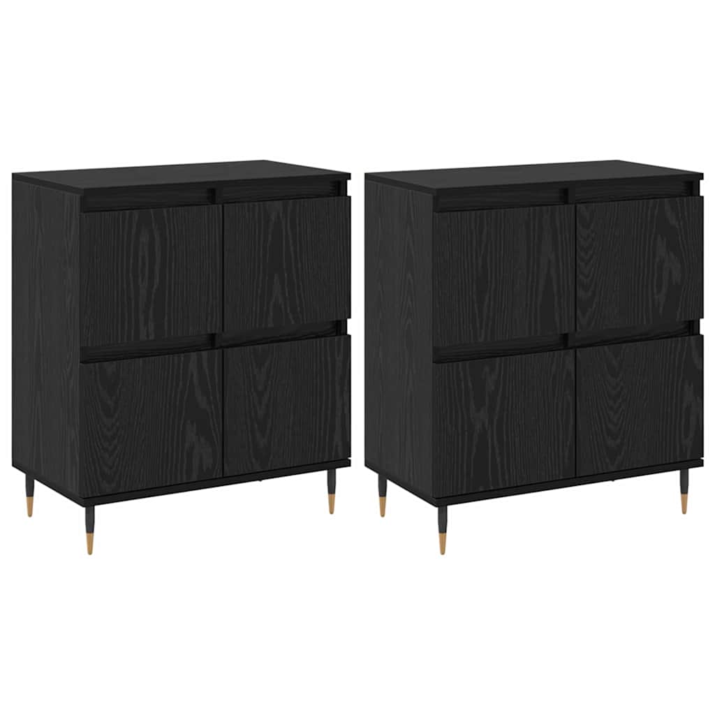 Sideboards 2 pcs Schwarze Eiche 120 x 35 x 70 cm Holzwerkstoff