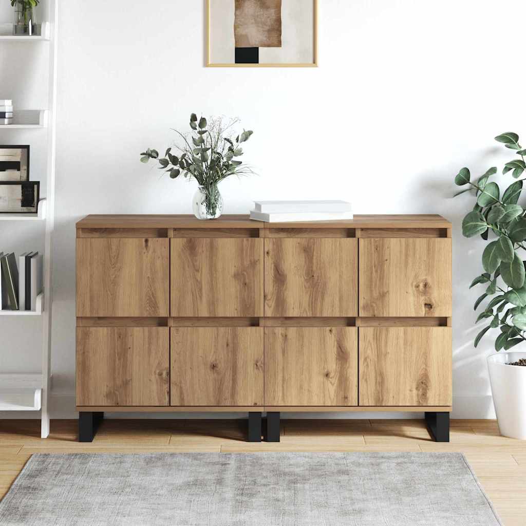 Sideboards 2 pcs Eiche handwerklich 120 x 35 x 70 cm