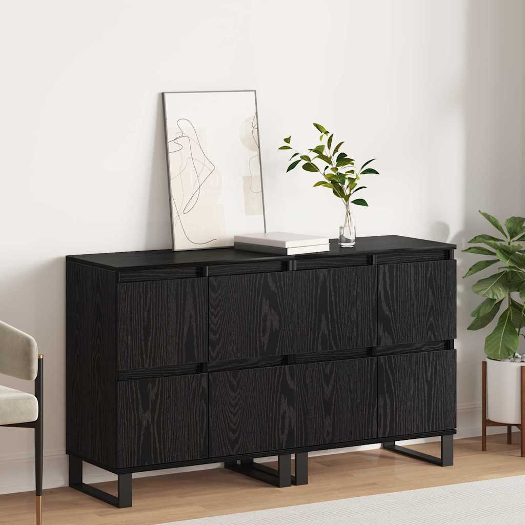 Sideboards 2 pcs Schwarze Eiche 120 x 35 x 70 cm Holzwerkstoff