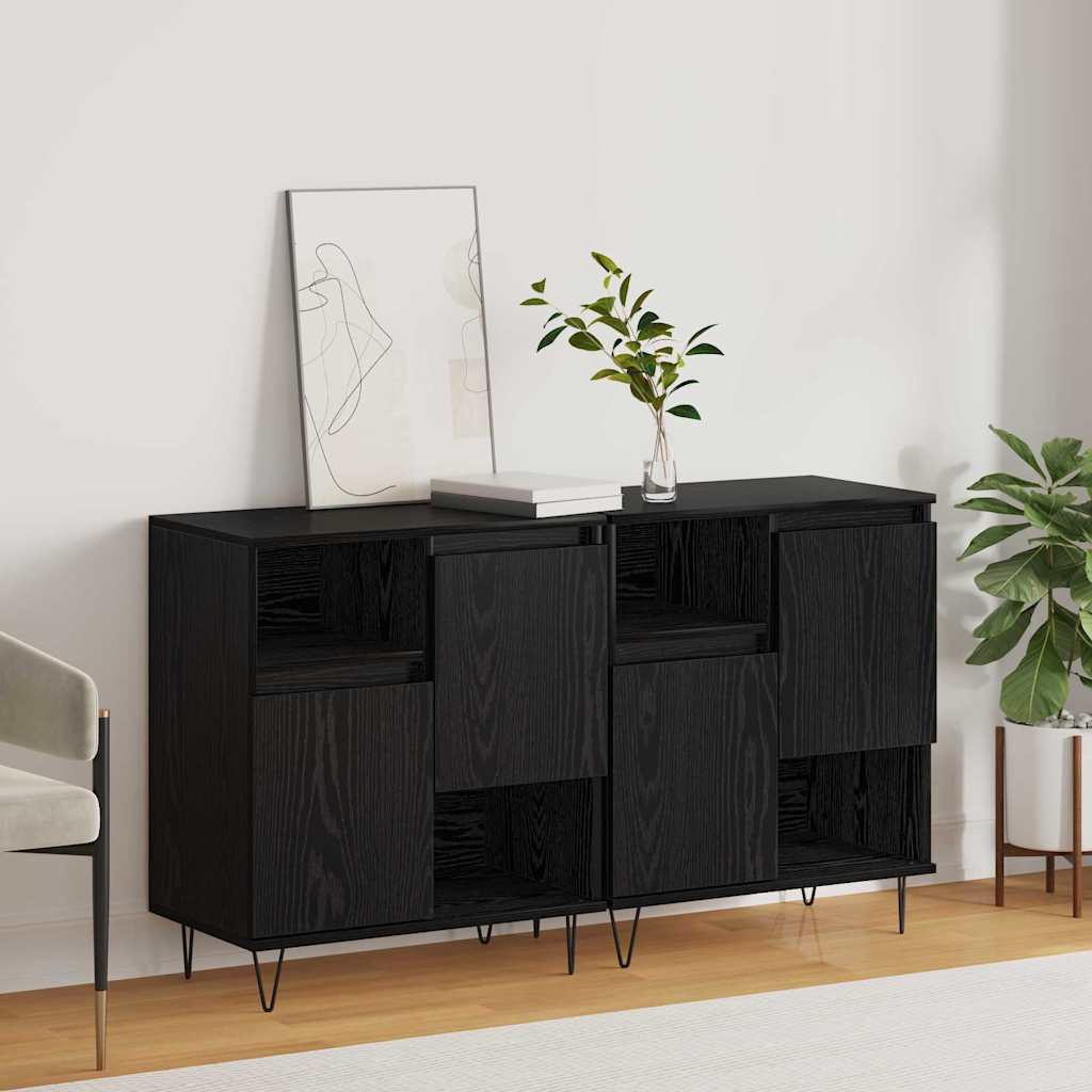 Sideboards 2 pcs Schwarze Eiche 120 x 35 x 70 cm Holzwerkstoff