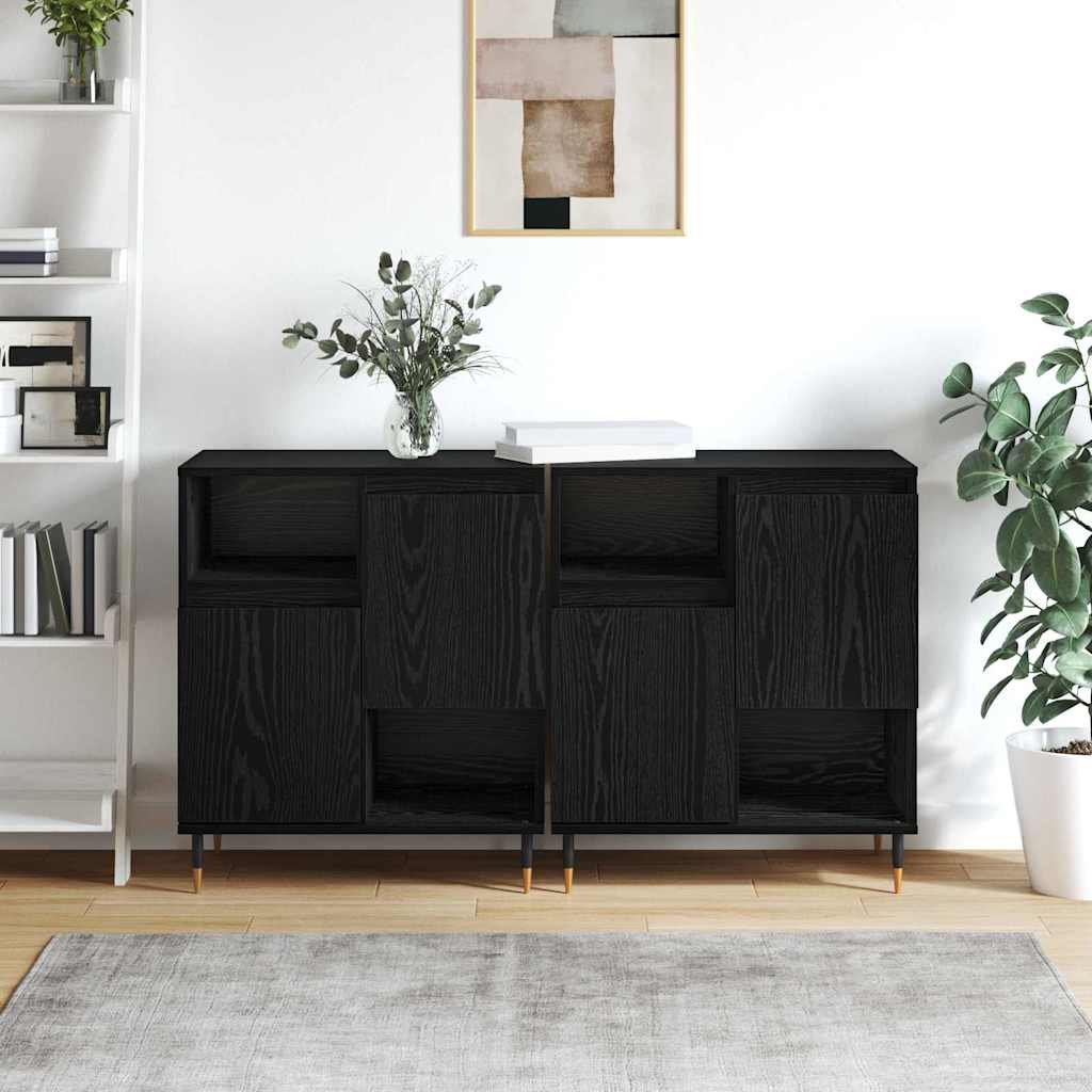 Sideboards 2 pcs Schwarze Eiche 120 x 35 x 70 cm Holzwerkstoff