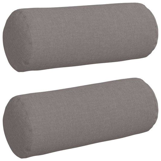 Bolsterkissen 2 pcs Taupe Ø 15 x 40 cm Stoff