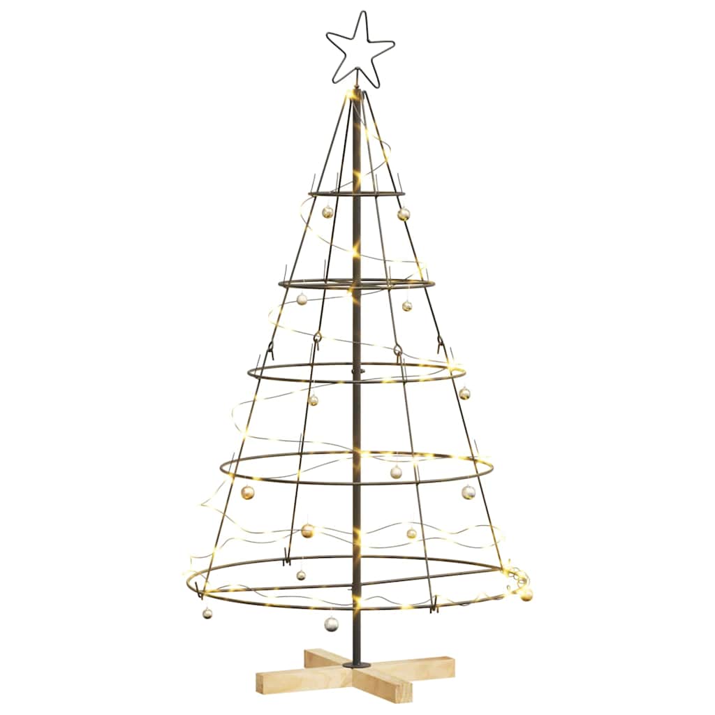 Weihnachts-Tannenzapfenbaum mit Ständer Schwarz 125 cm Stahl