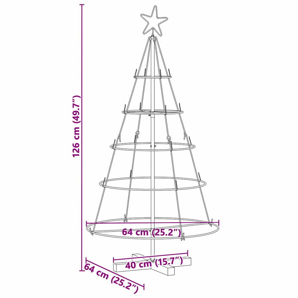 Weihnachts-Tannenzapfenbaum mit Ständer Schwarz 125 cm Stahl