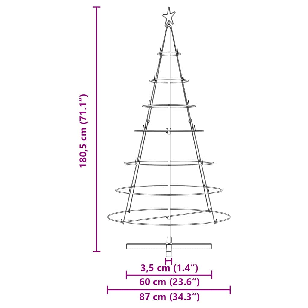 Weihnachts-Tannenzapfenbaum mit Ständer Schwarz 180 cm Stahl