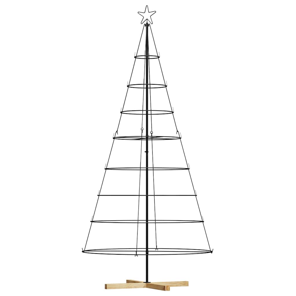 Weihnachts-Tannenzapfenbaum mit Ständer Schwarz 210 cm Stahl