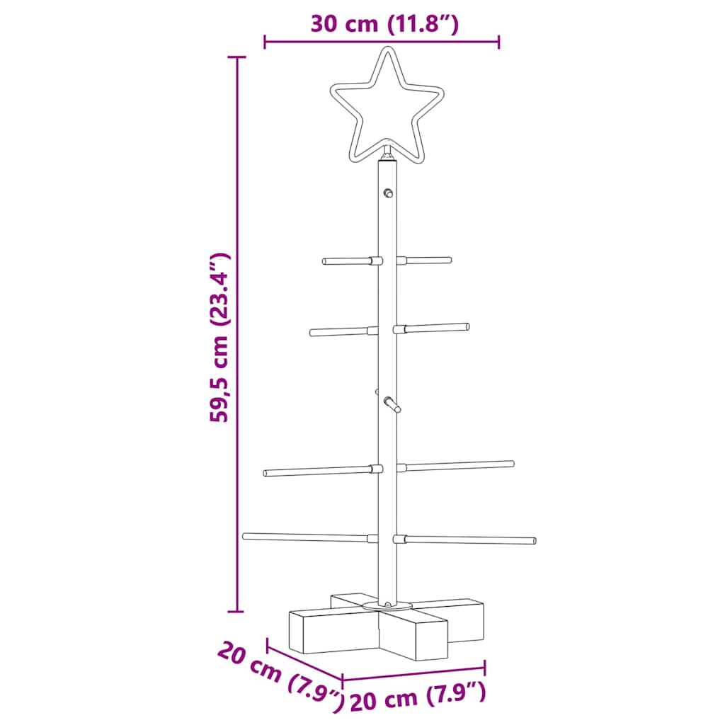 Metall Weihnachtsbaum Schwarz 60 cm Pulverbeschichteter Stahl