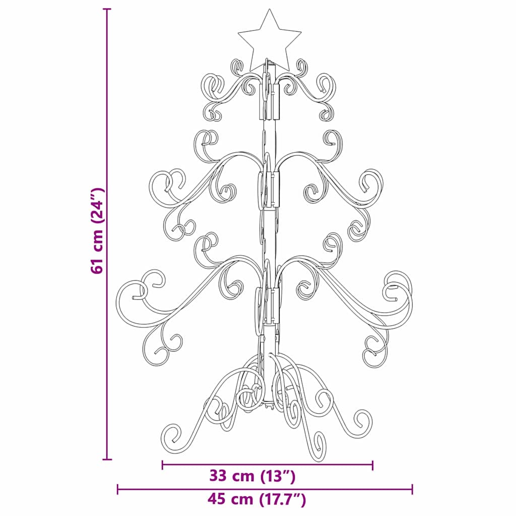 Metall Weihnachtsbaum Gold 60 cm Pulverbeschichteter Stahl