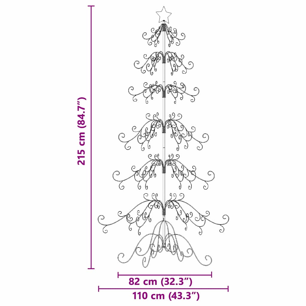 Metall Weihnachtsbaum Gold 215 cm Pulverbeschichteter Stahl