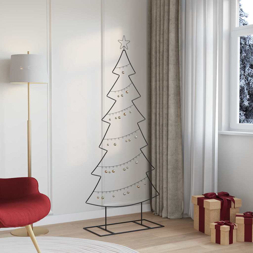 Metall Weihnachtsbaum mit Ständer Schwarz 180 cm Stahl