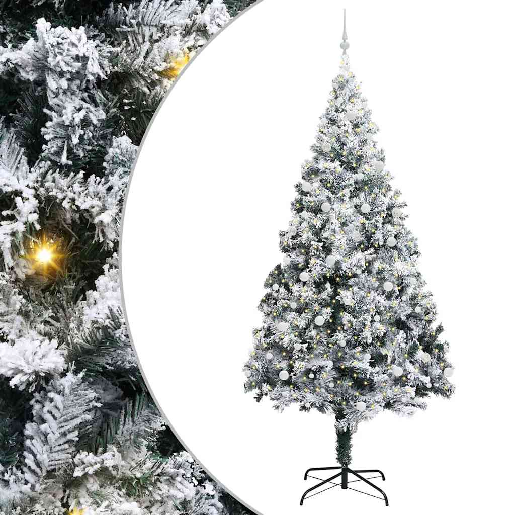 Weihnachtsbaum mit dekorativen Saitenlichtern Weiß 300 cm PVC
