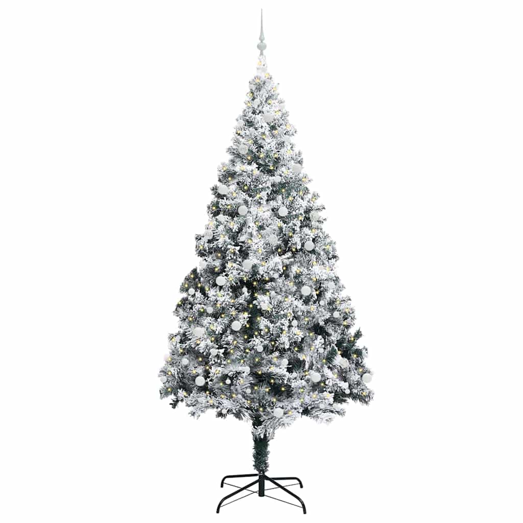 Weihnachtsbaum mit dekorativen Saitenlichtern Weiß 300 cm PVC