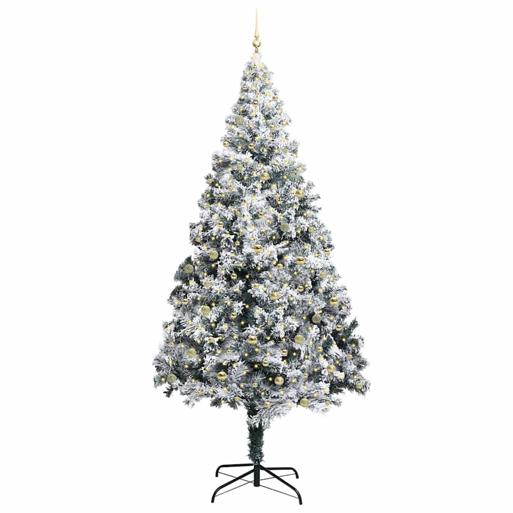 Weihnachtsbaum mit dekorativen Saitenlichtern Weiß 300 cm PVC