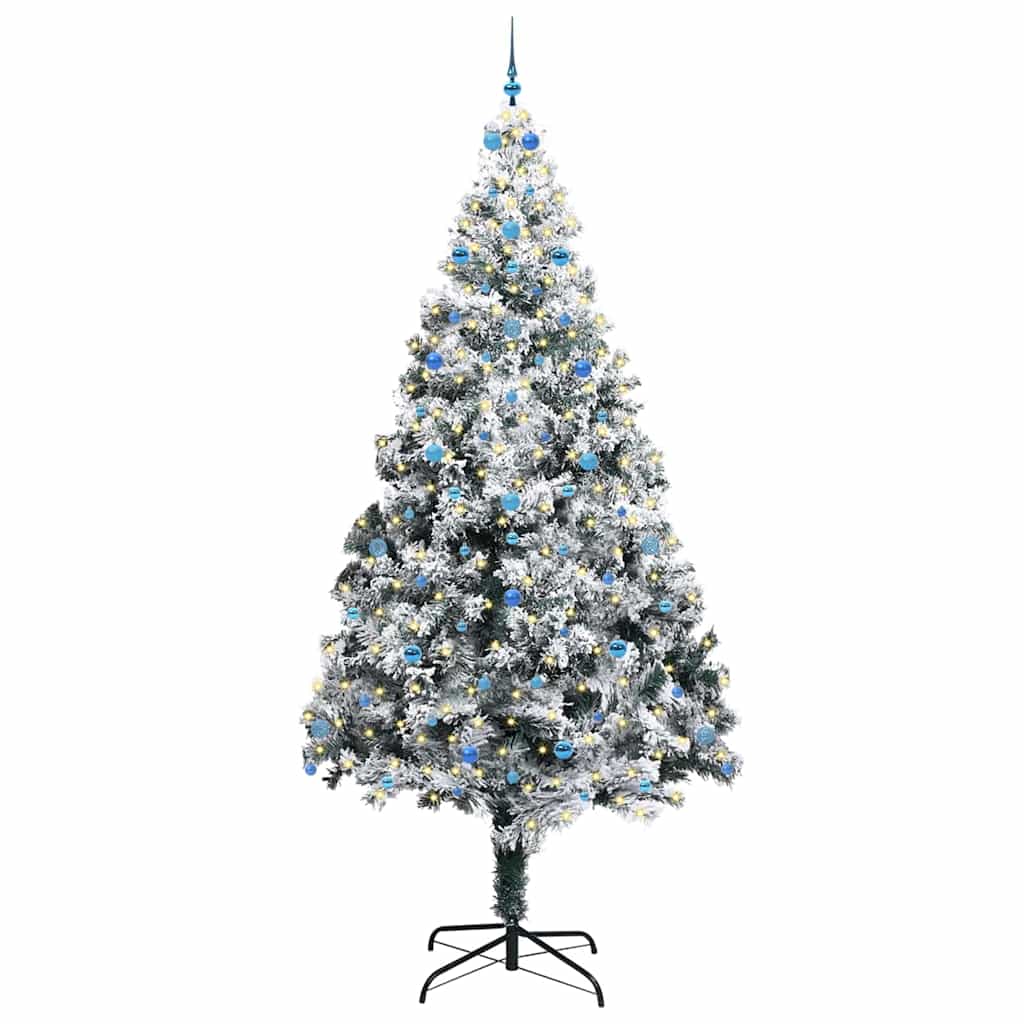 Weihnachtsbaum mit dekorativen Saitenlichtern Weiß 300 cm PVC