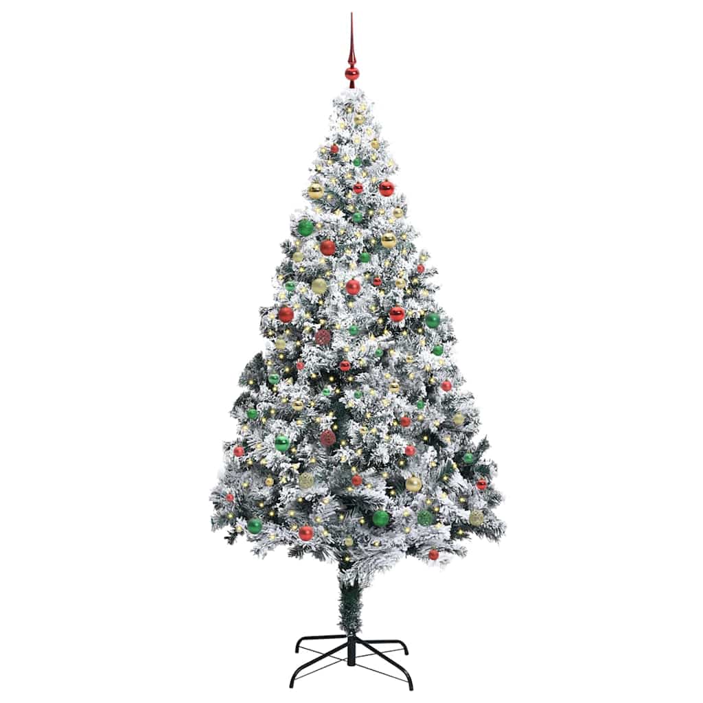 Weihnachtsbaum mit dekorativen Saitenlichtern Weiß 300 cm PVC