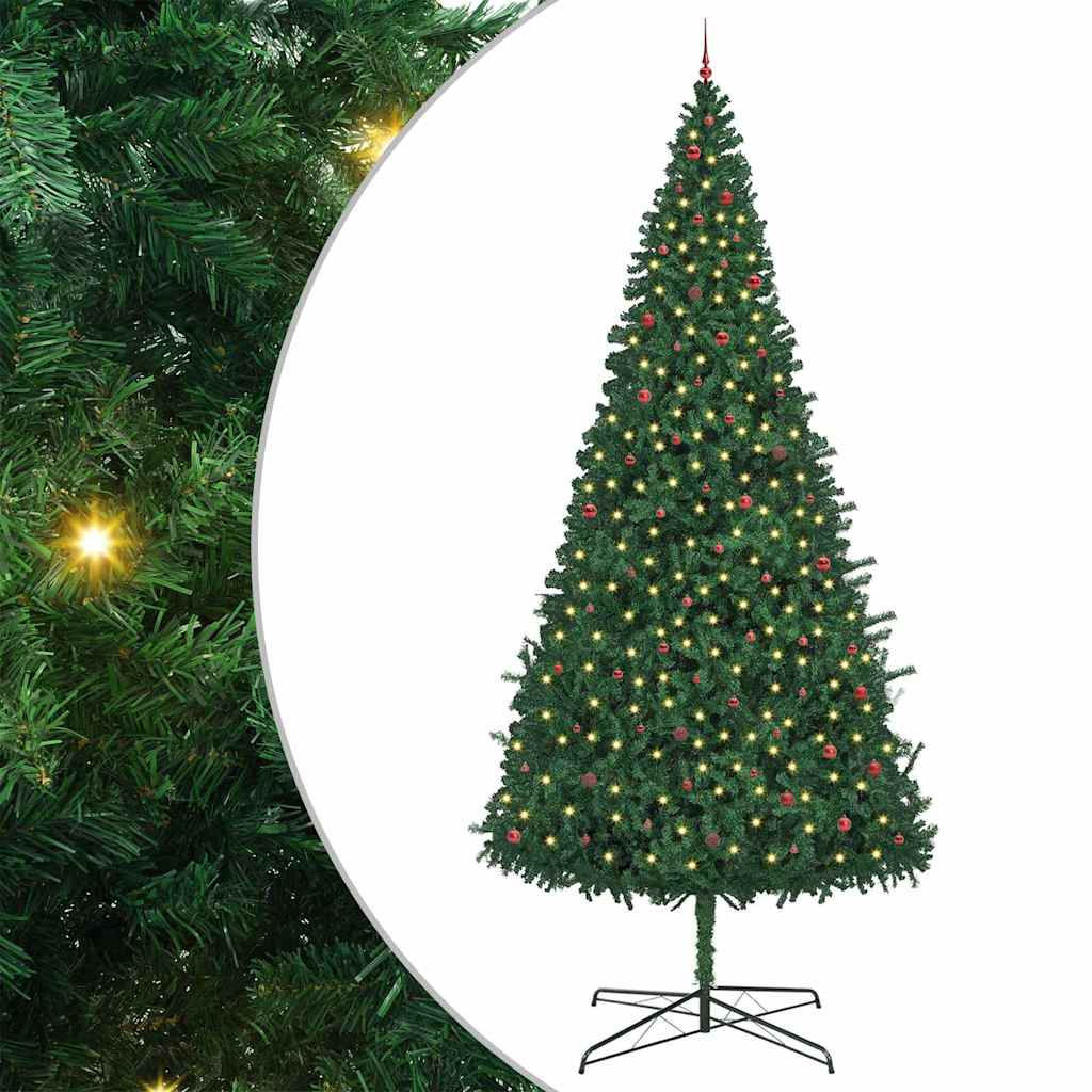 Weihnachtsbaum mit dekorativen Saitenlichtern Grün 400 cm PVC