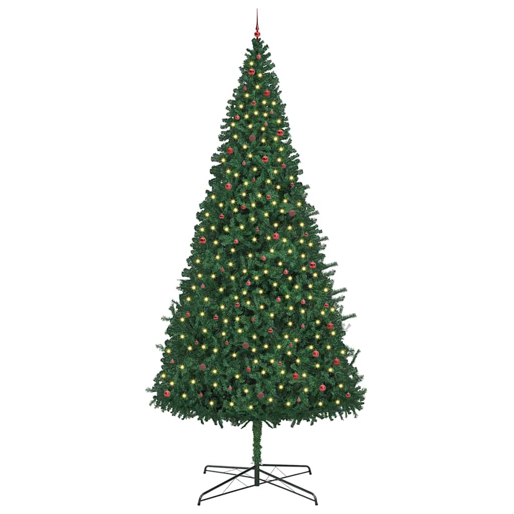 Weihnachtsbaum mit dekorativen Saitenlichtern Grün 400 cm PVC