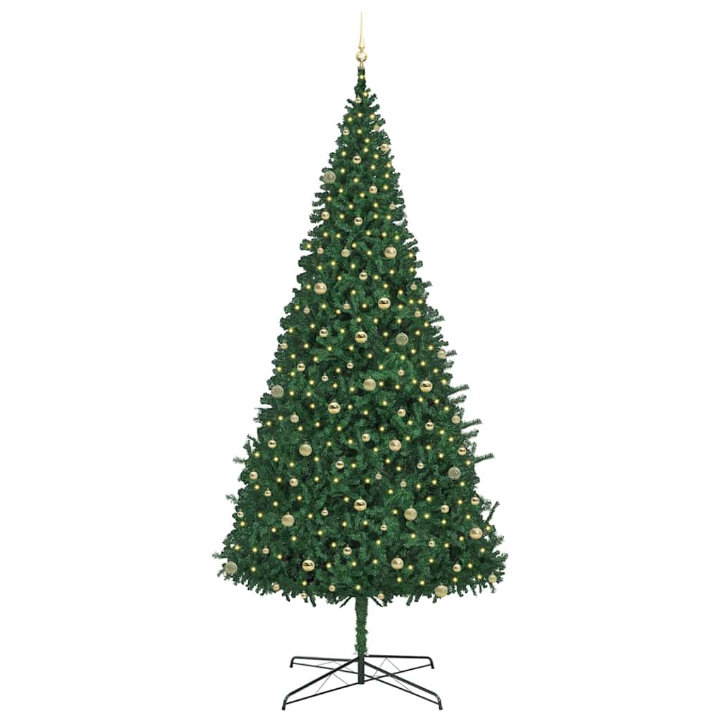 Weihnachtsbaum mit dekorativen Saitenlichtern Grün 400 cm PVC