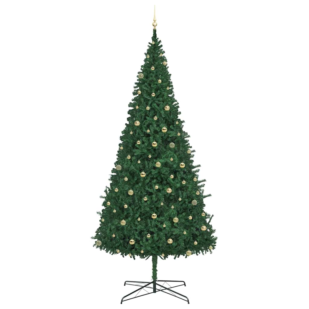 Weihnachtsbaum mit dekorativen Saitenlichtern Grün 400 cm PVC