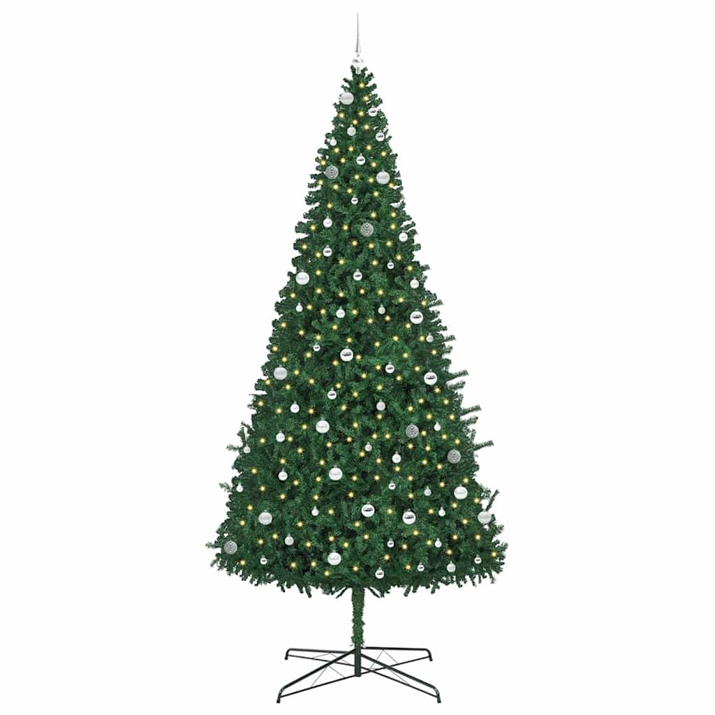 Weihnachtsbaum mit dekorativen Saitenlichtern Grün 400 cm PVC