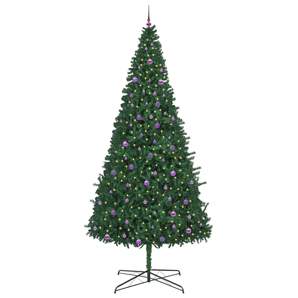 Weihnachtsbaum mit dekorativen Saitenlichtern Grün 400 cm PVC