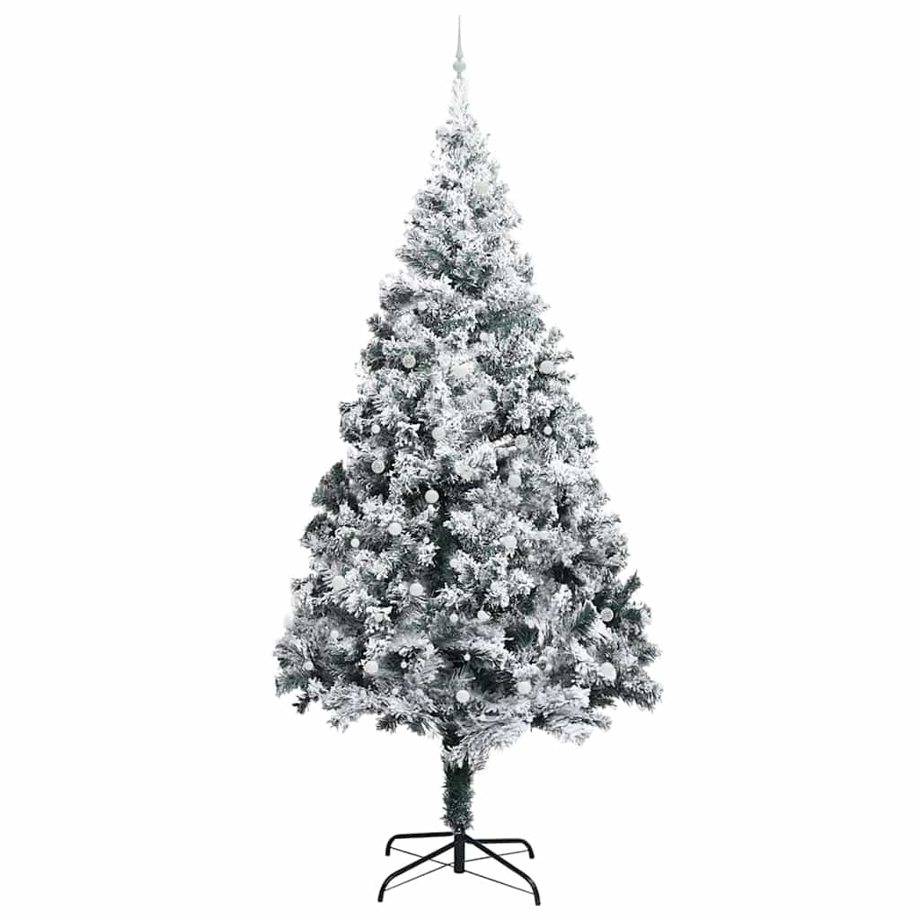 Künstlicher vorbeleuchteter Weihnachtsbaum mit Kugel-Set Grün