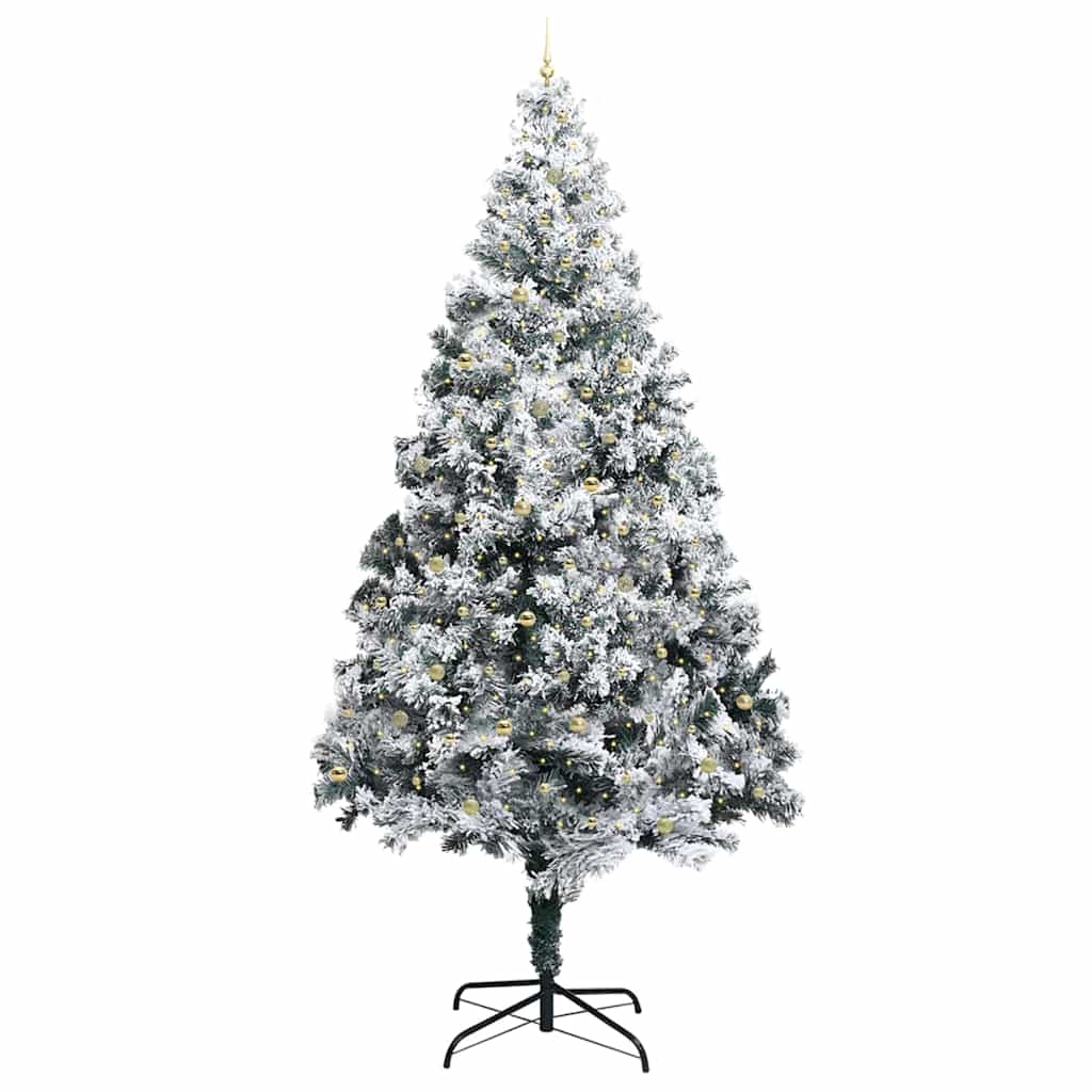 Künstlicher vorbeleuchteter Weihnachtsbaum mit Kugelset Grün